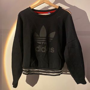 adidas baggy crewneck with clear mesh detail